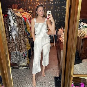 XS Loft striped white jumpsuit GUC